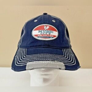 Nashville Hat Mens Strap Back Music City Acme Feed and Seed Distressed Cap - NEW